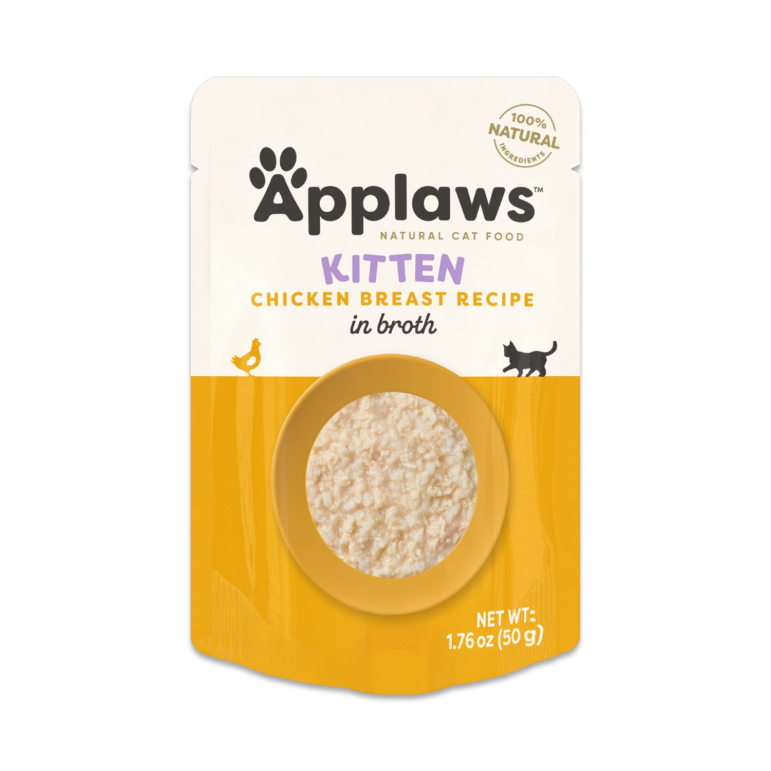 Applaws Kitten Chicken Breast In Broth Grain-Free Wet Cat Food, 1.76-Oz Pouch