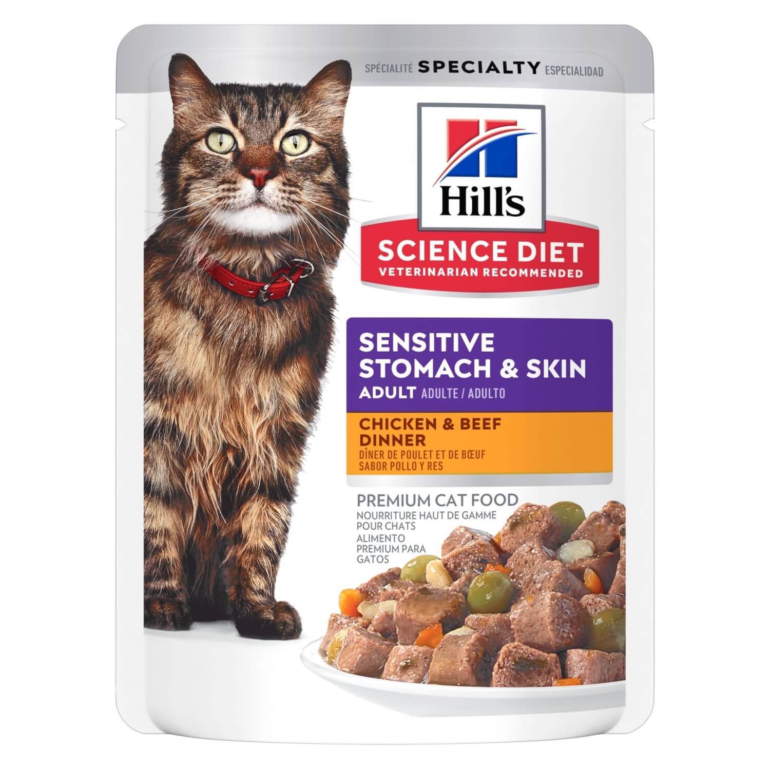 Hill's Science Diet Adult Sensitive Stomach & Skin Chicken & Beef Dinner Wet Cat Food