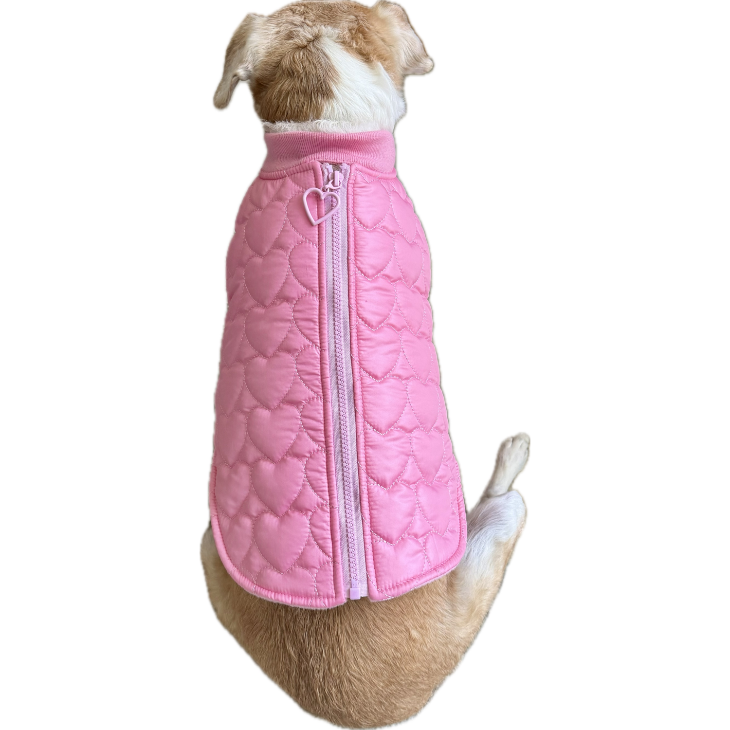 Aristopet Pink Quilted Heart Puffer Dog Jacket, Pink, Small