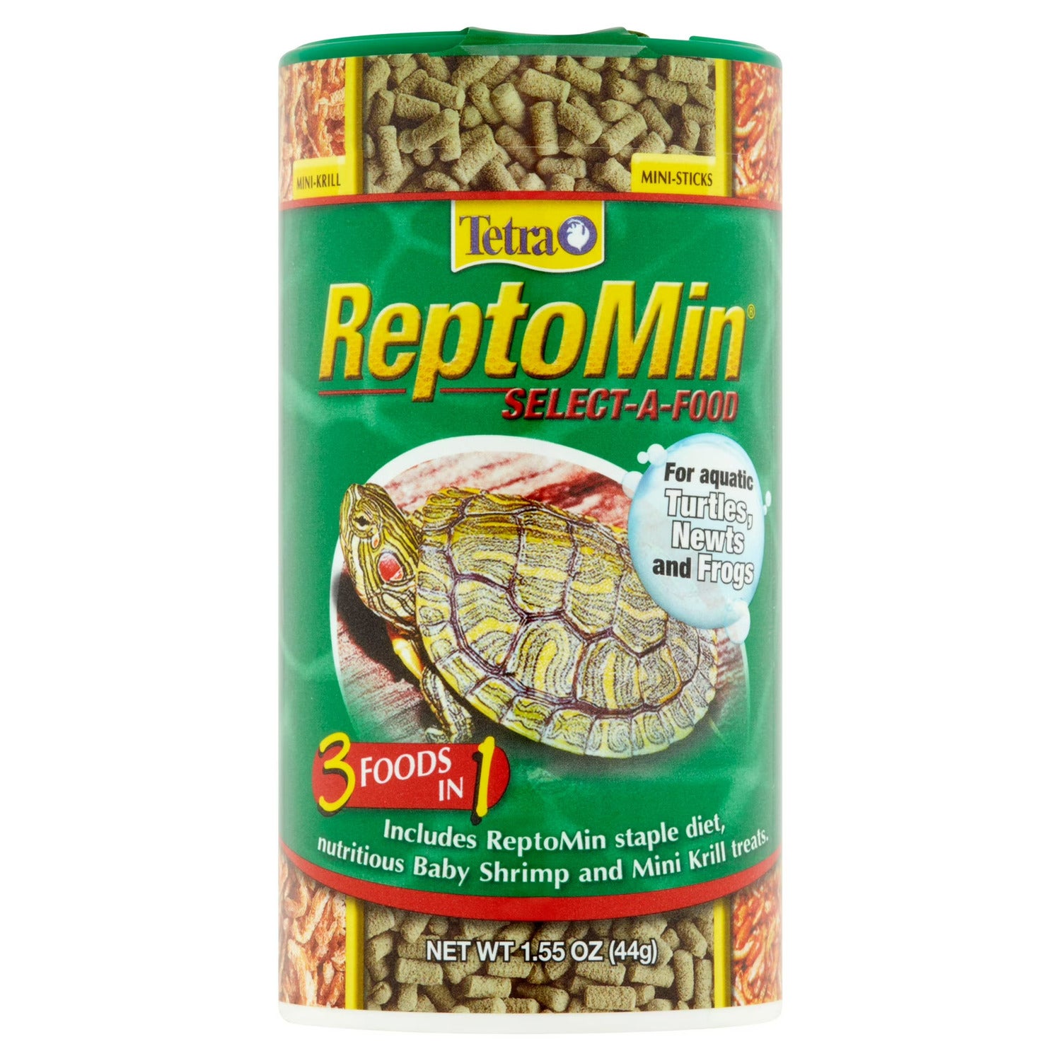 Tetra Reptomin 3-In-1 Select-A-Food Aquatic Turtle Food, 1.56-Oz Jar
