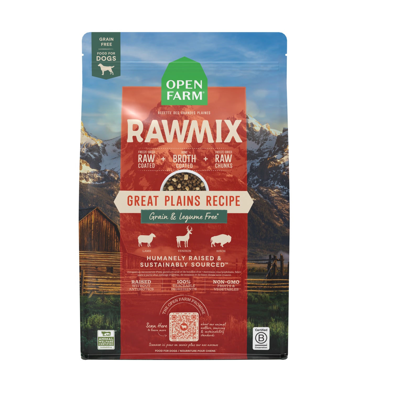 Open Farm Rawmix Great Plains Grain Free Dry Dog Food Recipe, 20-Lb.