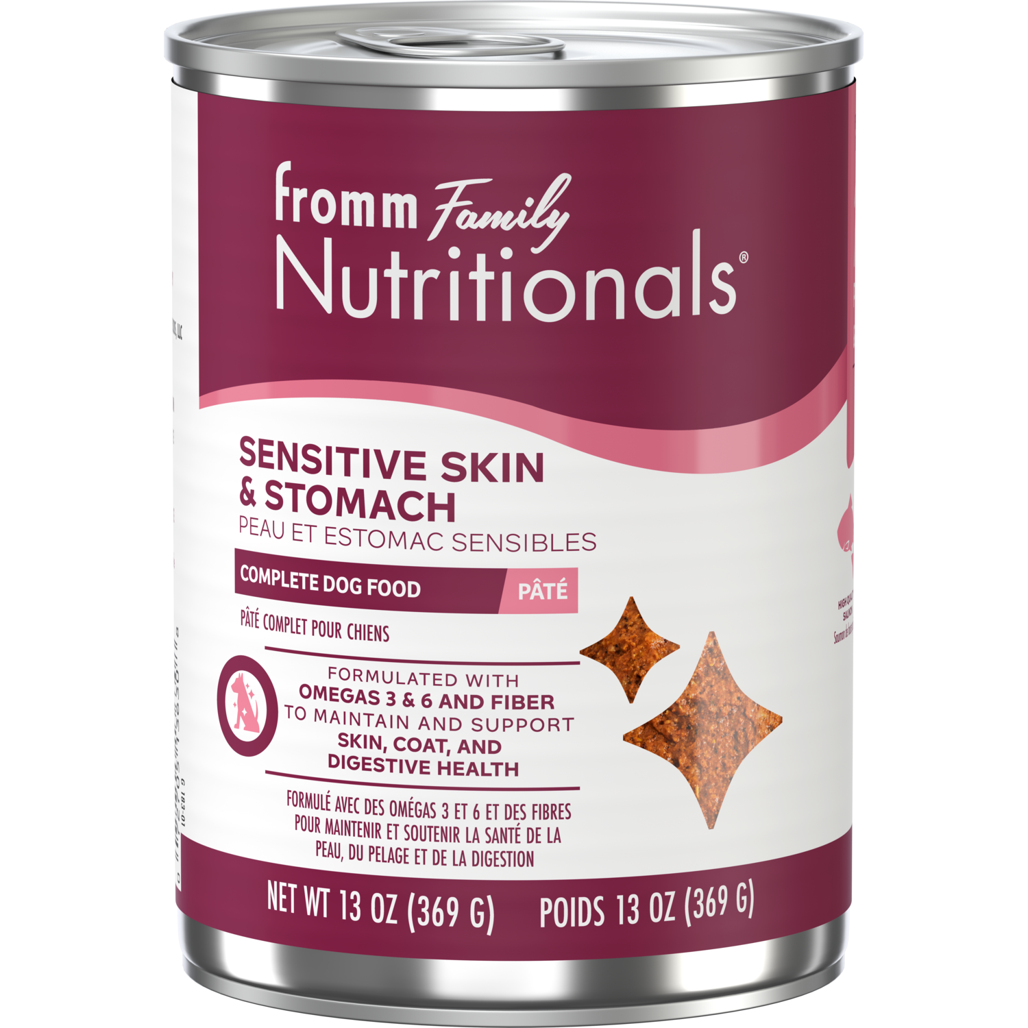 Fromm Nutritionals Sensitive Skin & Stomach Supplement Pate Wet Dog Food, 13-Oz Can