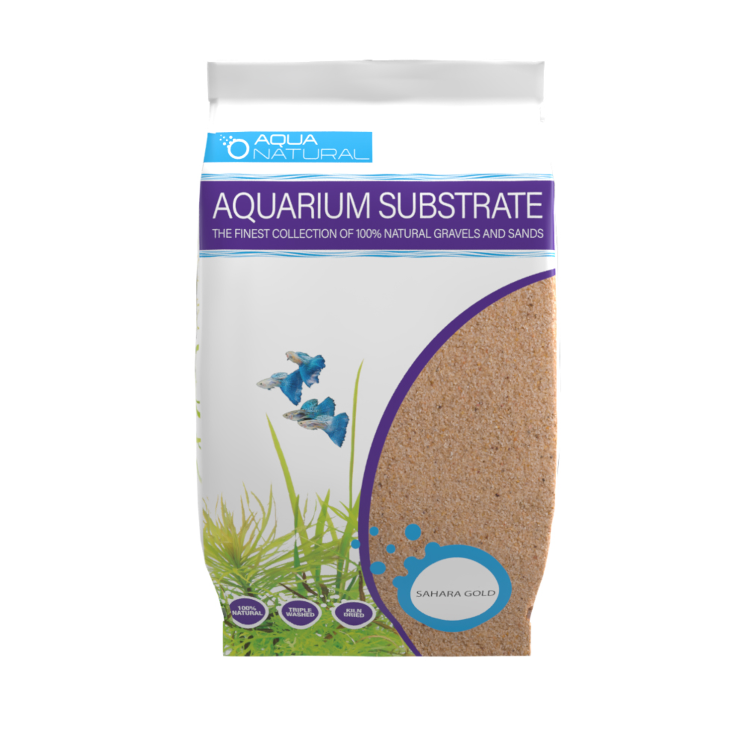 Aqua Natural Sahara Gold Sand Aquarium Substrate Fish & Aquatic Habitat, 10 Lb