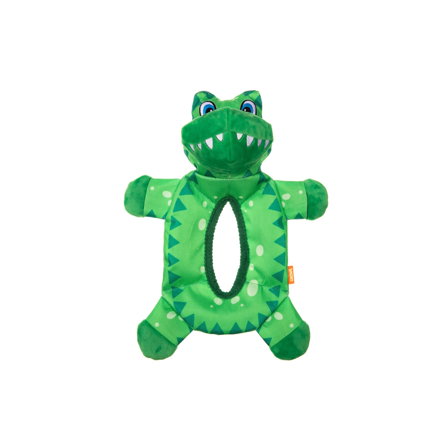 Growl Bruisers Gus The Gator Durable Squeaky Dog Toy, 15