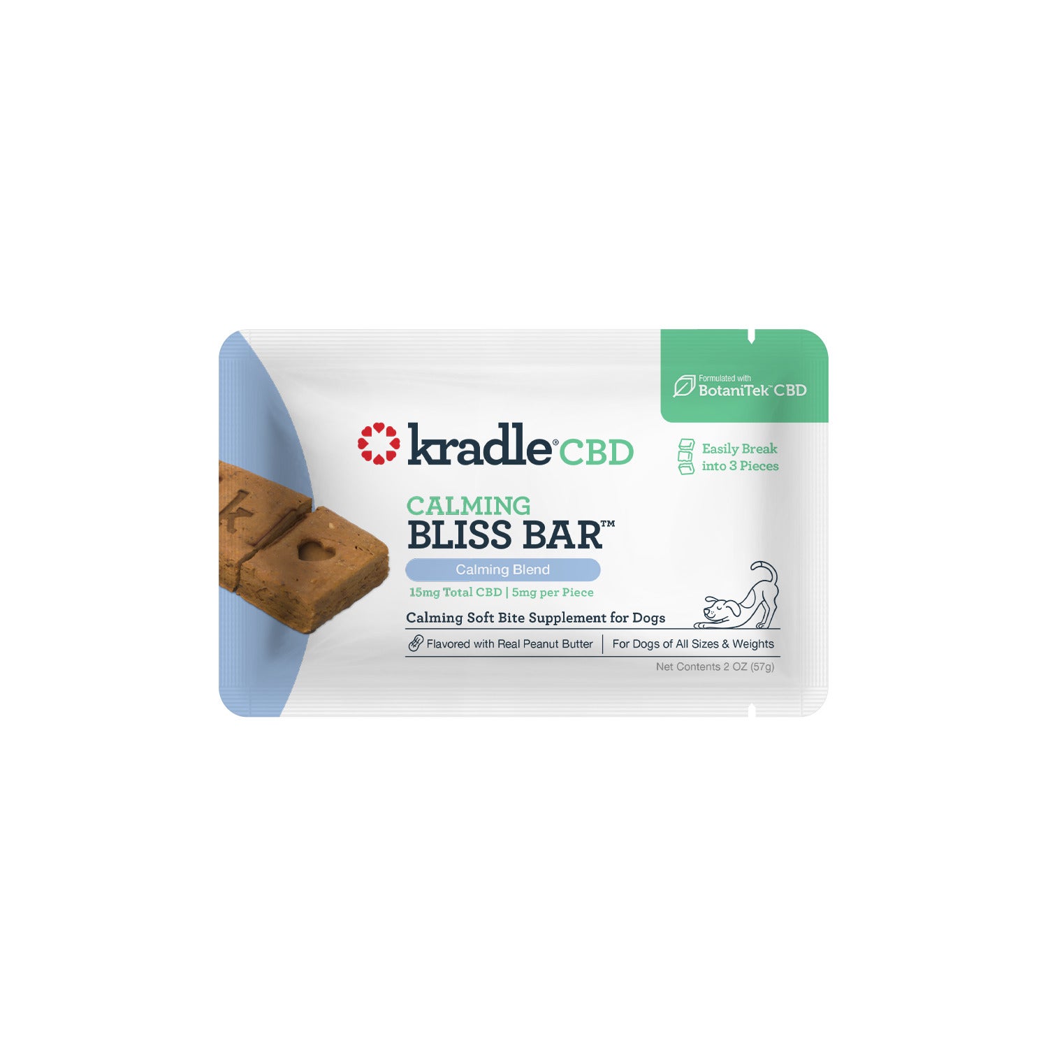 Kradle Bliss Bar For Dogs Peanut Butter Cbd 