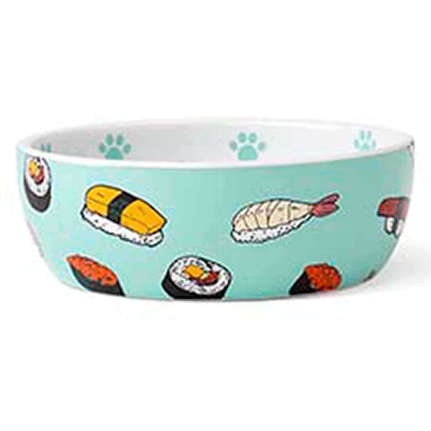 Petrageous Sushi Time Stonewear Cat Bowl