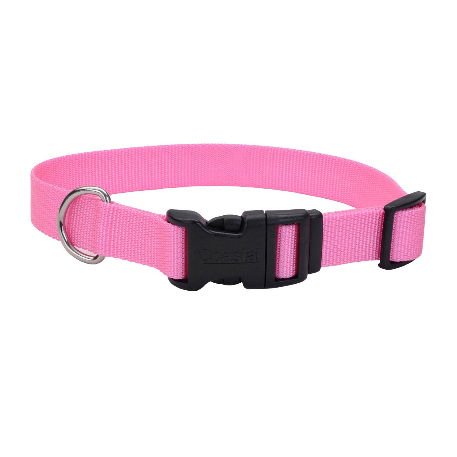 Coastal Pet Products Adjustable Nylon Dog Collar With Plastic Buckle - Pink