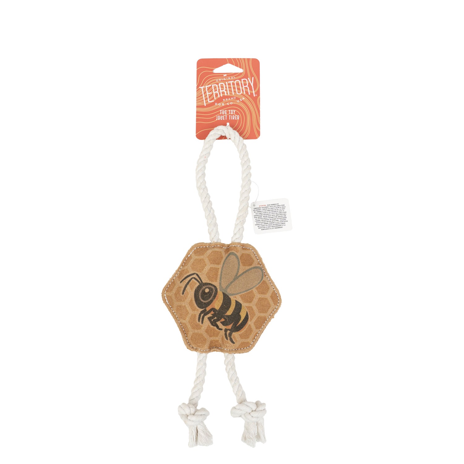 Territory Natural Leather Color Bee Dog Tug Toy