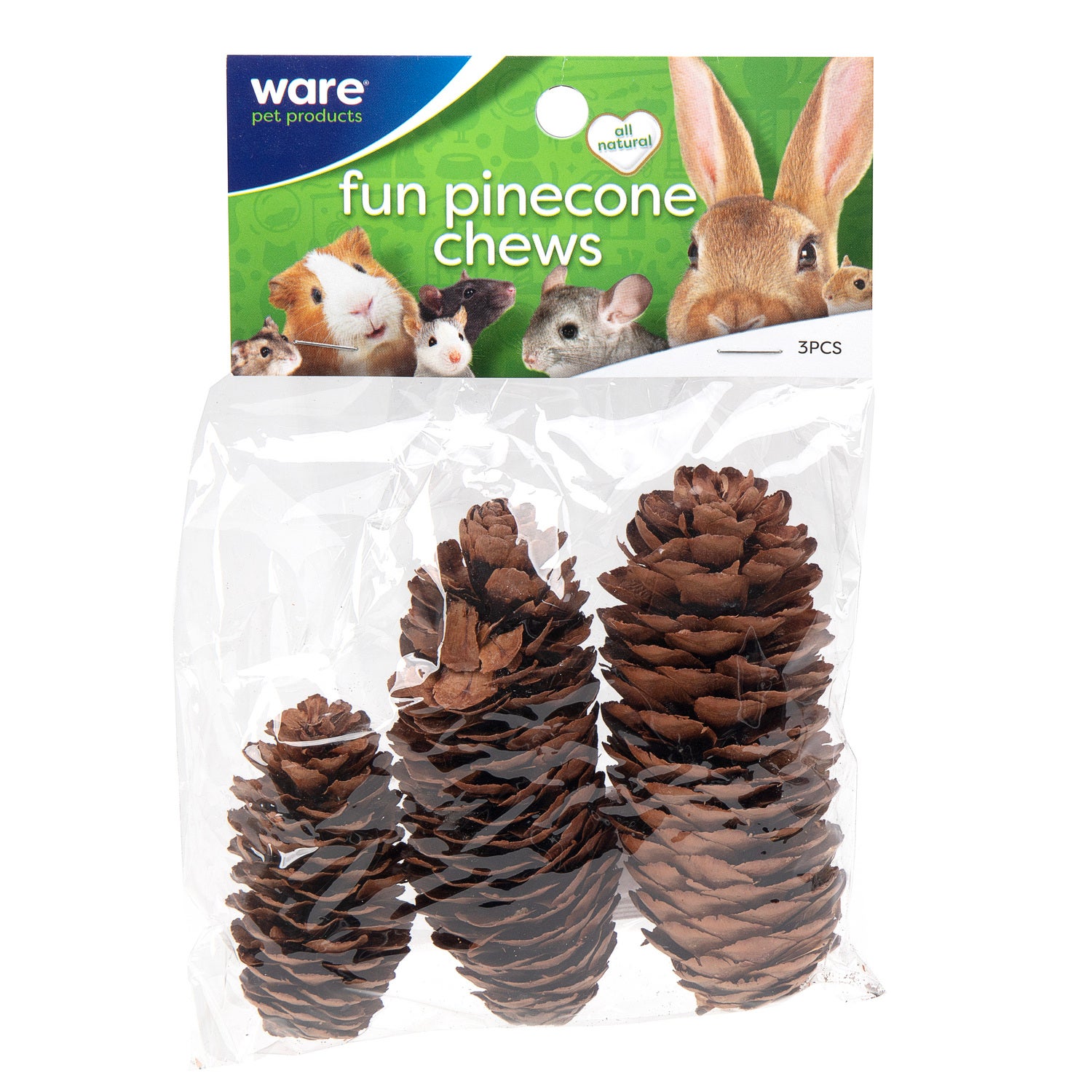 Ware Pet Products Pinecone Small Animal Chews, 3 Pack