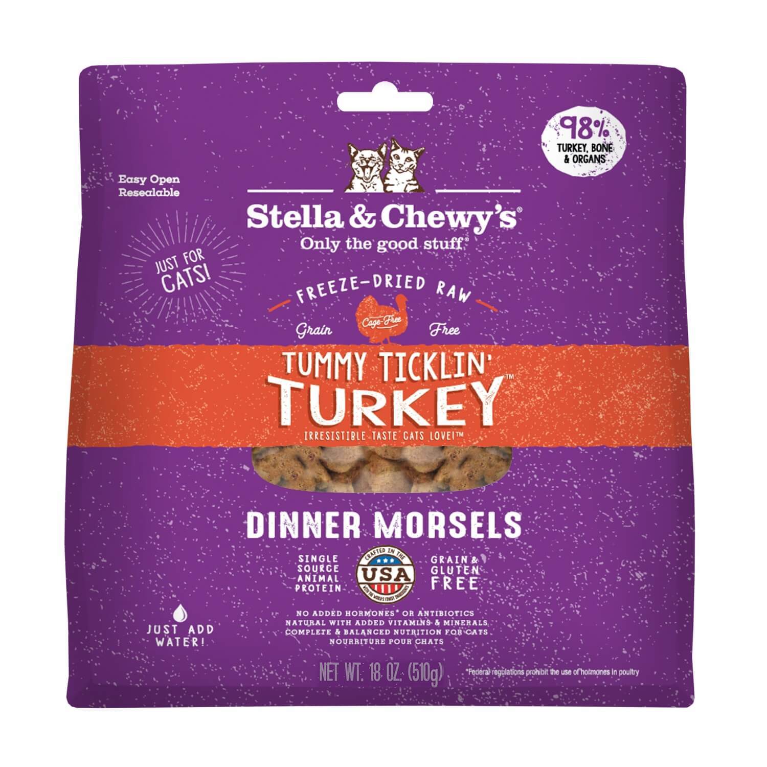 Stella & Chewy's Tummy Ticklin' Turkey Recipe Freeze-Dried Cat Food