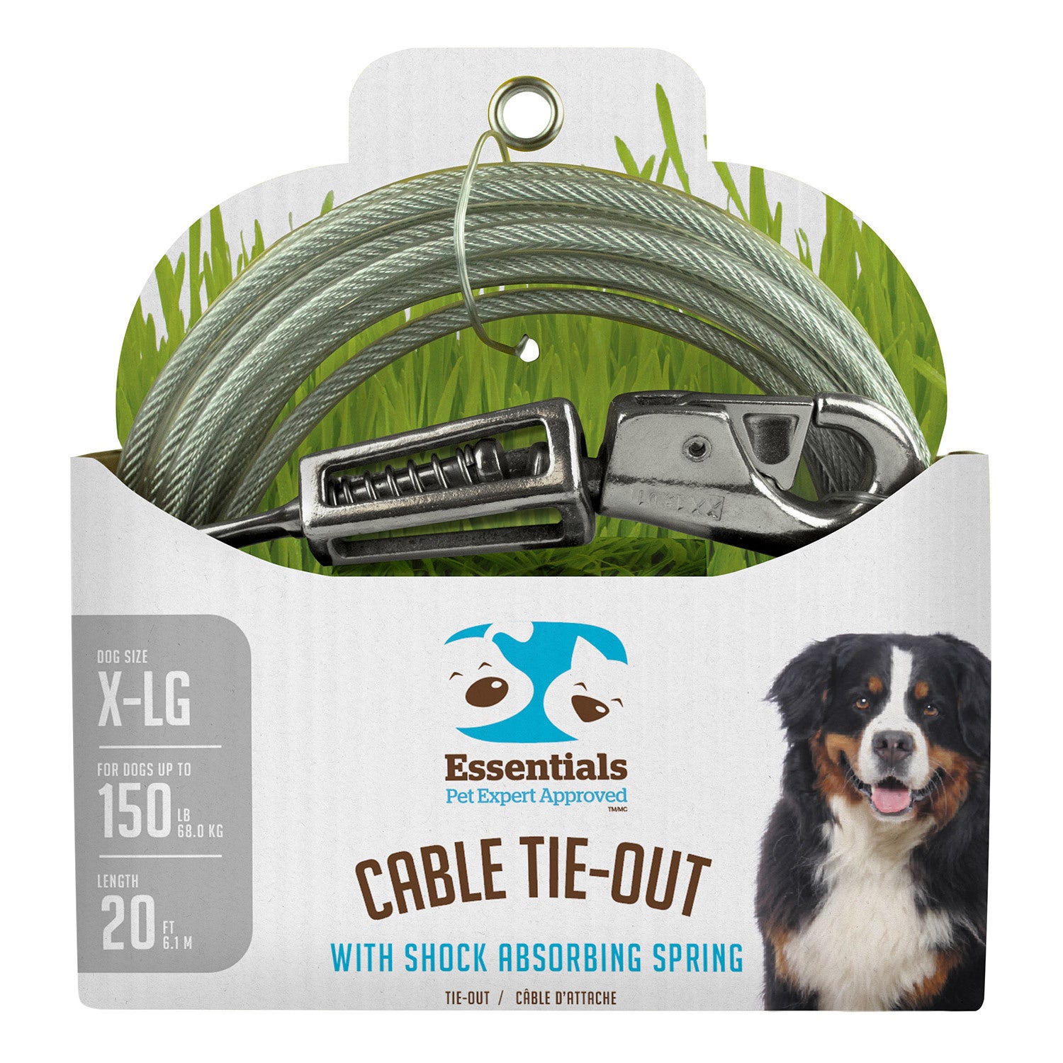Boss Pet X-Large Dog Tie-Out With Spring 20'
