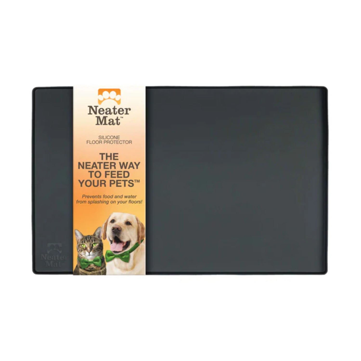 Neater Pets Neater Mat Waterproof Silicone Dog Feeding Mat - 19 X 12, Black