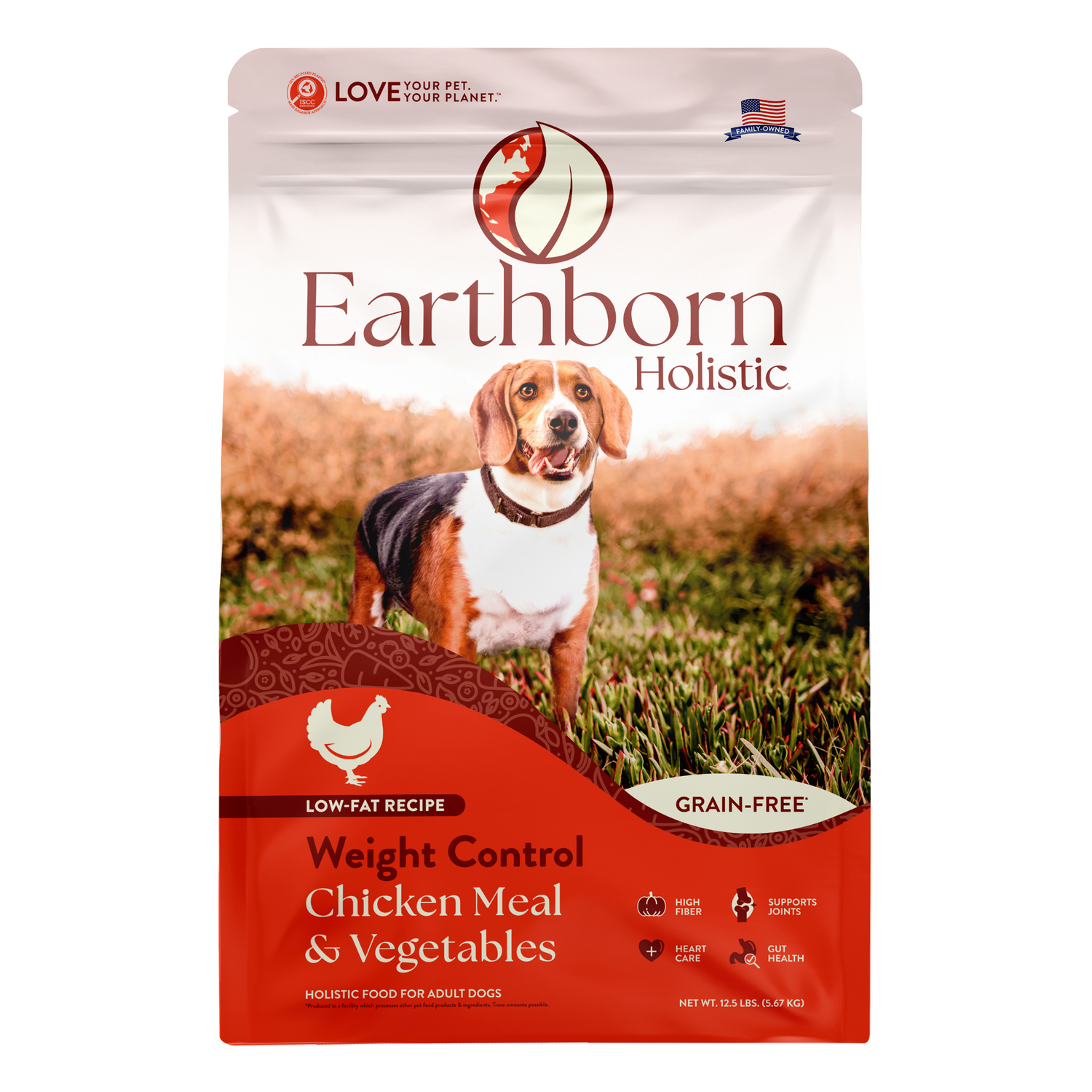 Earthborn Holistic Weight Control Grain-Free Dry Dog Food Chicken Meal & Vegetables 12.5-Lb Bag