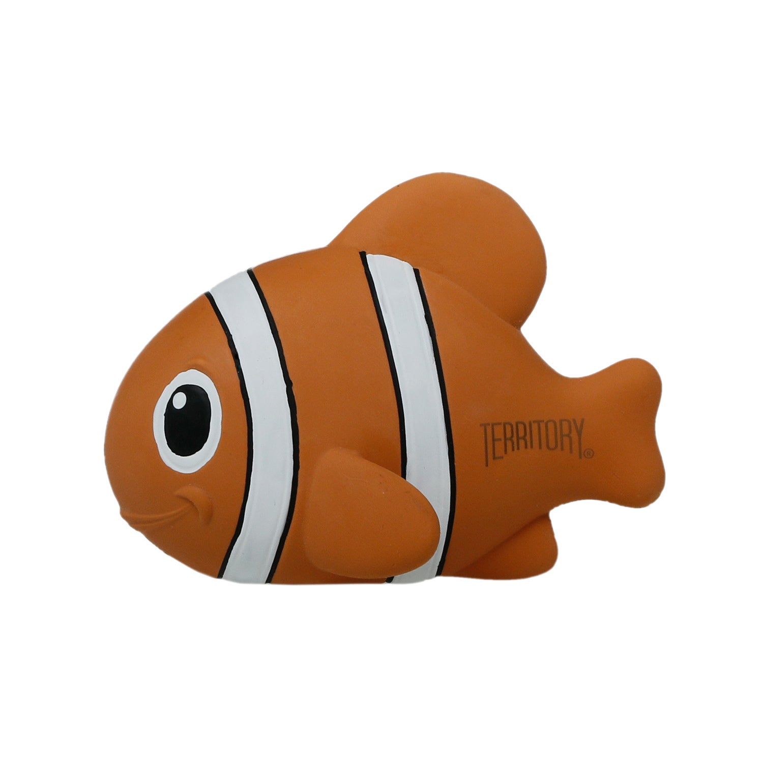 Territory Natural Rubber Clown Fish Squeaker Dog Toy, 5
