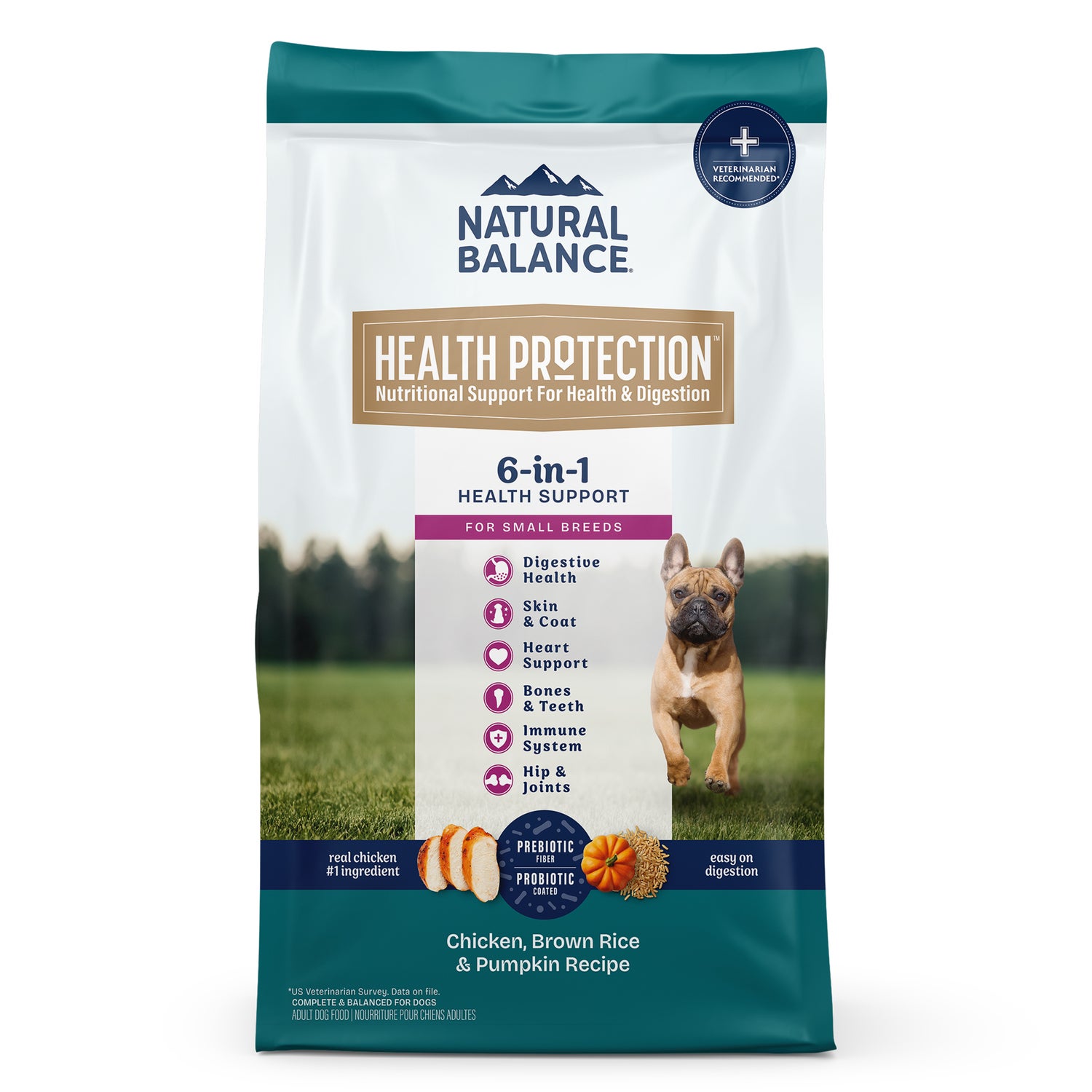 Natural Balance Health Protection Small Breed Dry Dog Food, Chicken, Brown Rice & Pumpkin Recipe, 4-Lbs.